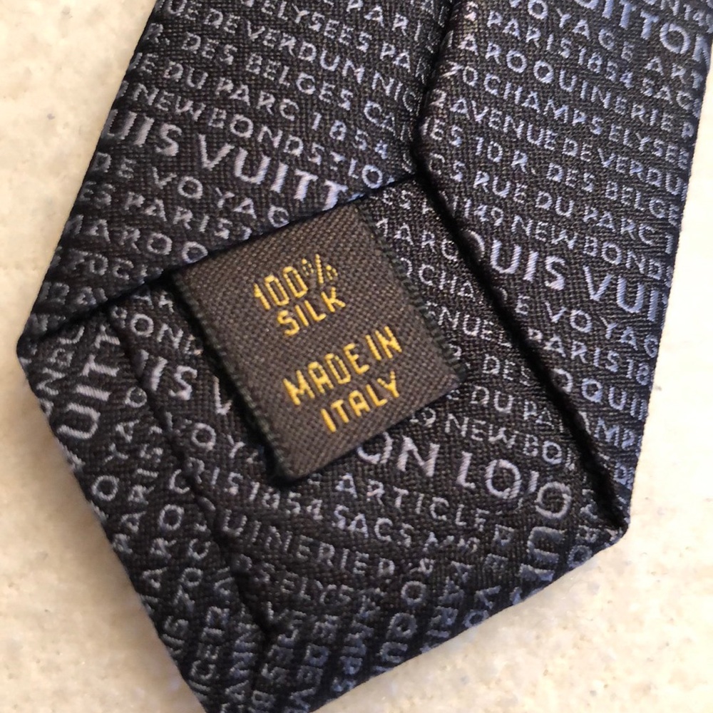 Louis Vuitton men’s slate gray/Black tie - Picture 4 of 8